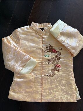 Boys Embroidered Golden Dragon Traditional Top